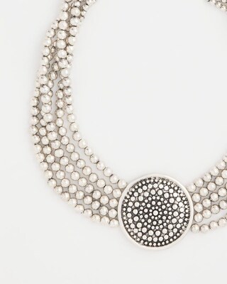 Chico’s Originals Textured Pendant Bib Necklace click to view larger image.