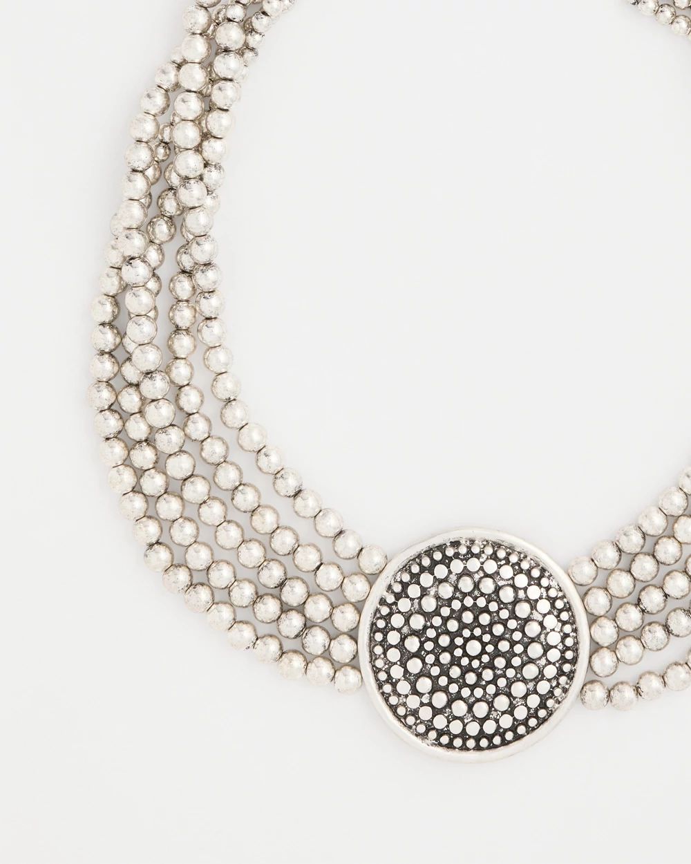 Chico’s Originals Textured Pendant Bib Necklace click to view larger image.