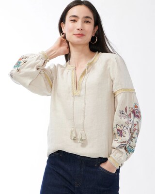 Linen Embroidered Blouse