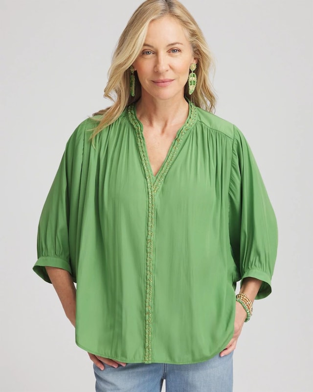 Braided Batwing Blouse