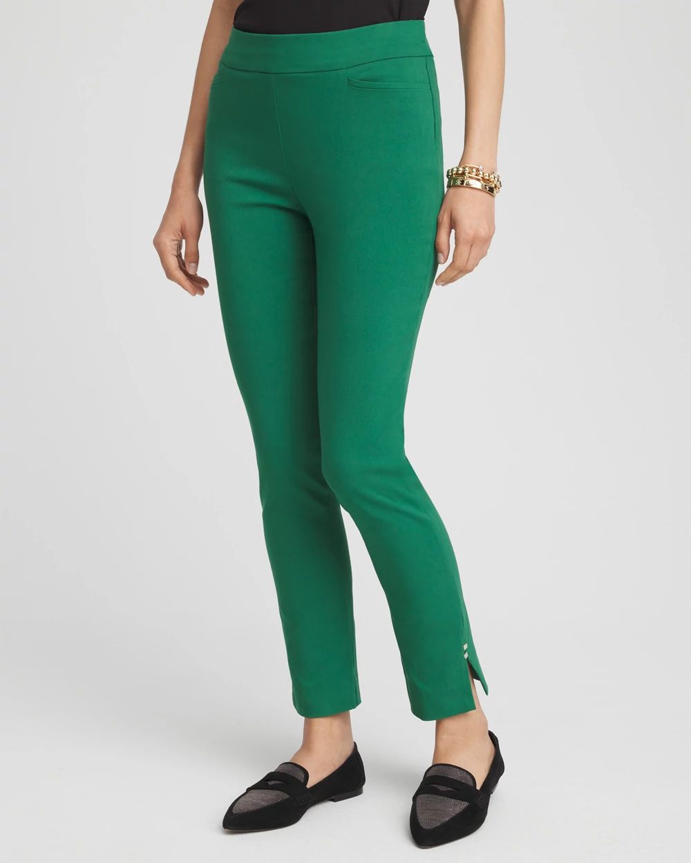 Brigitte Rivet Slit Ankle Pants
