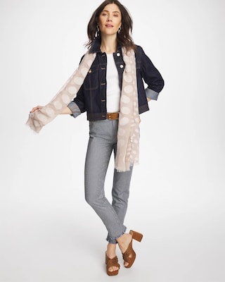 Pinnacle Stripe Girlfriend Ankle Jeans click to view larger image.