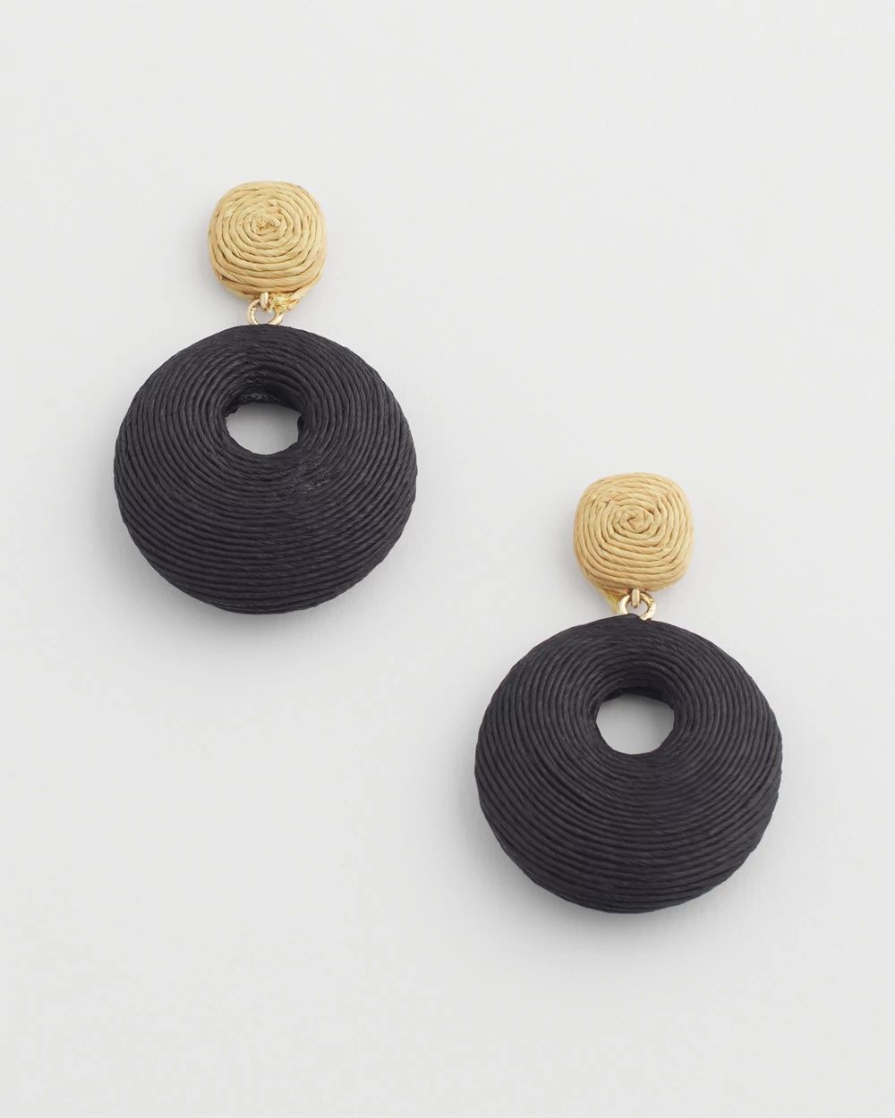 No Droop™ Black Raffia Drop Earrings
