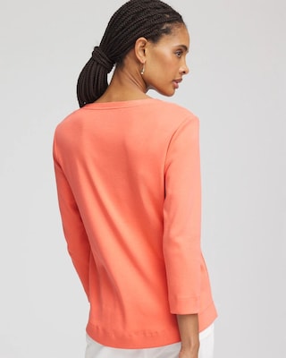 Everyday 3/4 Sleeve V-Neck Tee click to view larger image.