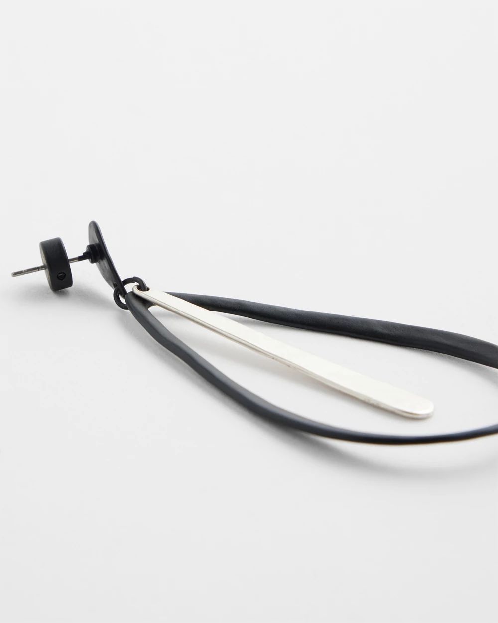 Black Matte Teardrop Earrings