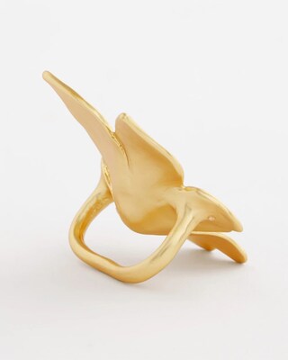 Golden Flower Scarf Ring click to view larger image.