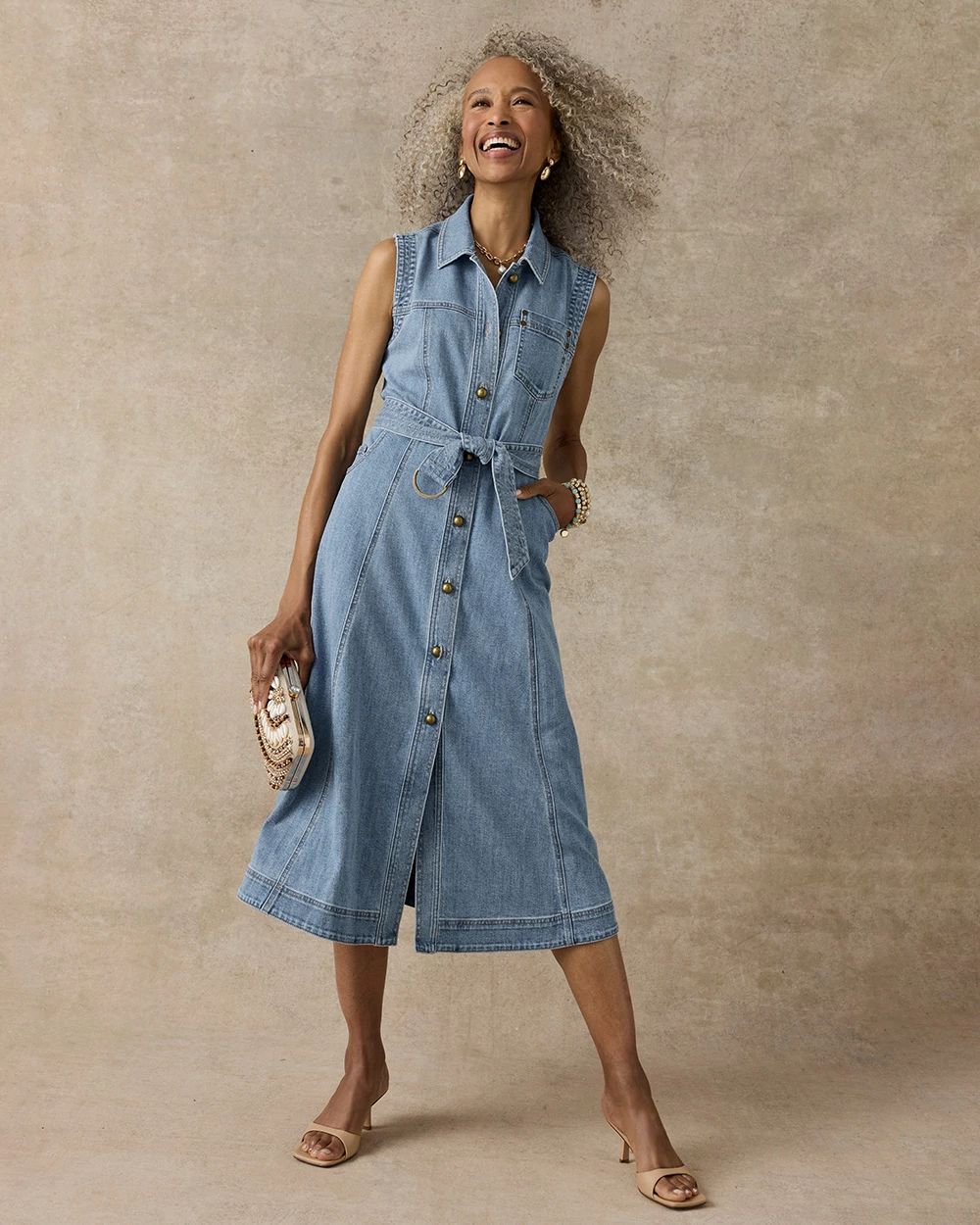Sleeveless Denim Dress