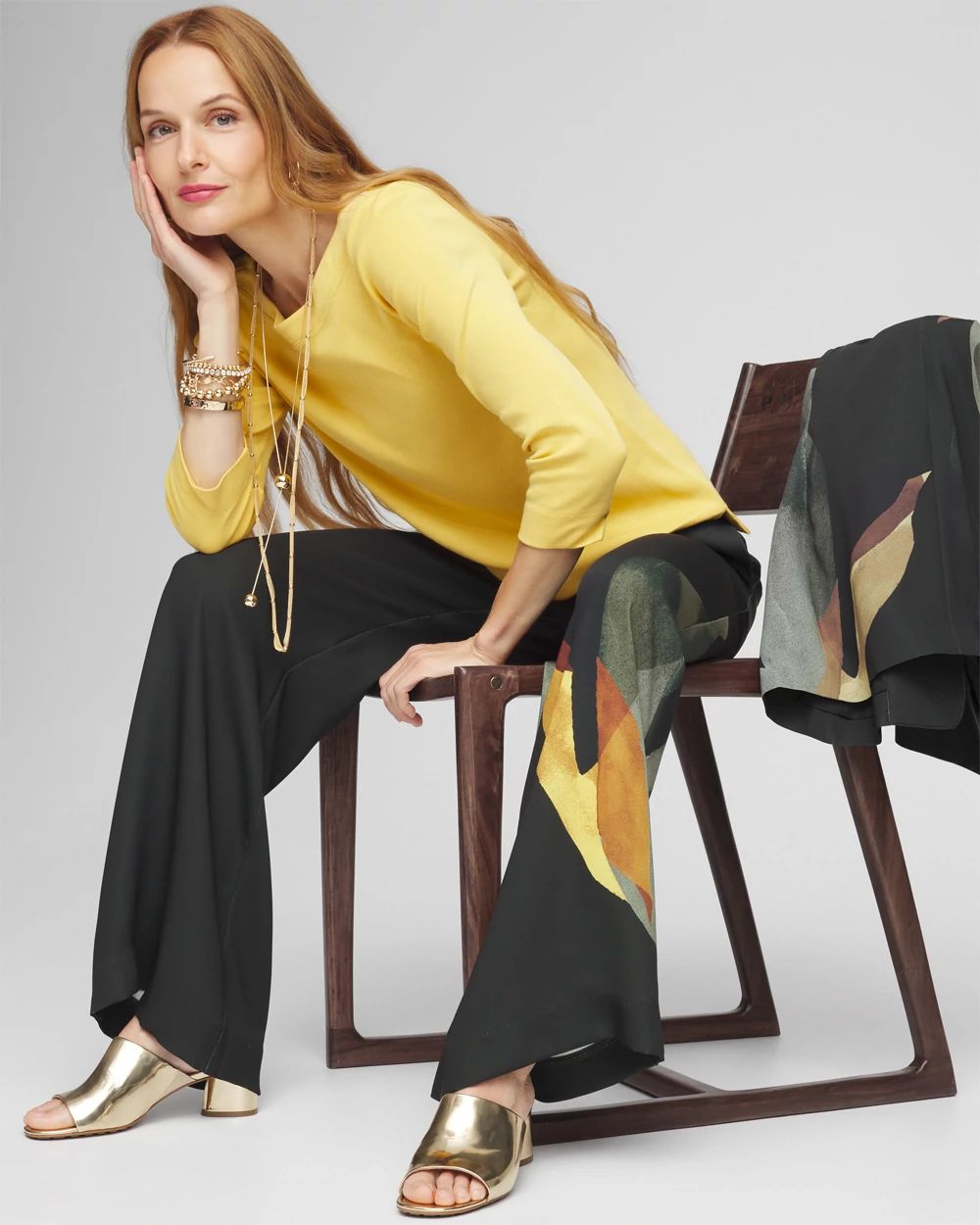 3/4 Sleeve Bateau Neck Tee click to view larger image.