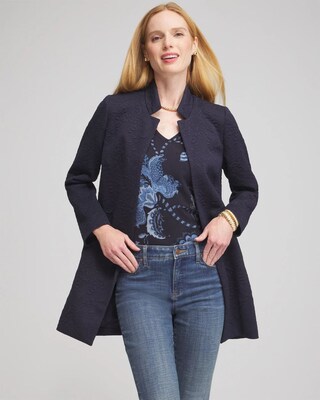 Floral Jacquard Knit Topper