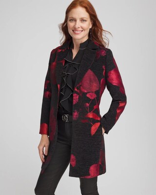 Red Floral Jacquard Topper