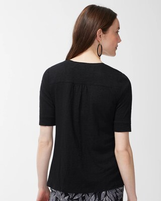 Shirred Back Linen Tee