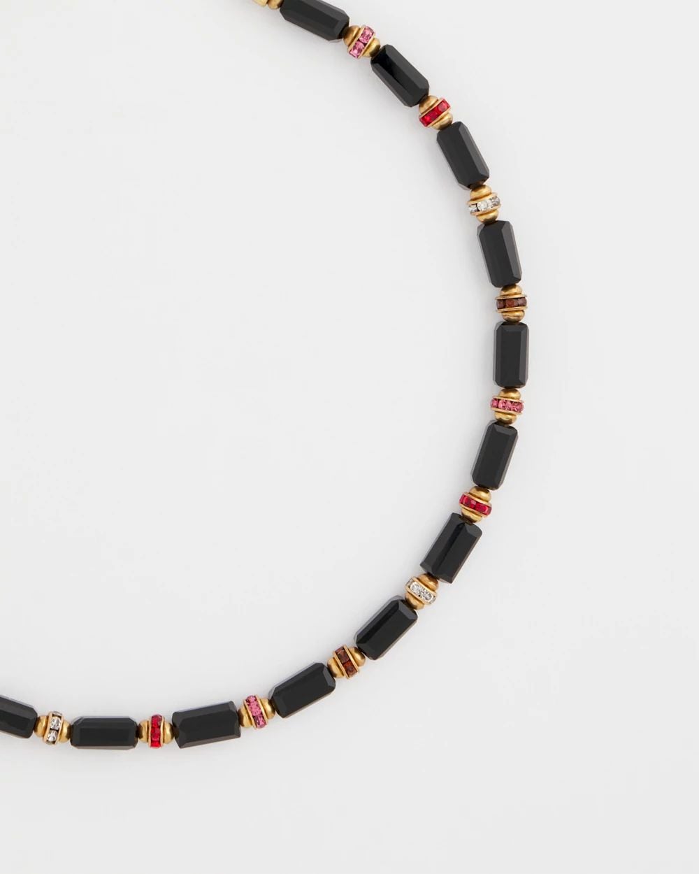 Art Deco Bar Bead Short Necklace click to view larger image.