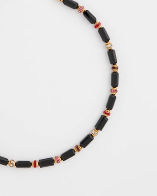 Art Deco Bar Bead Short Necklace click to view larger image.