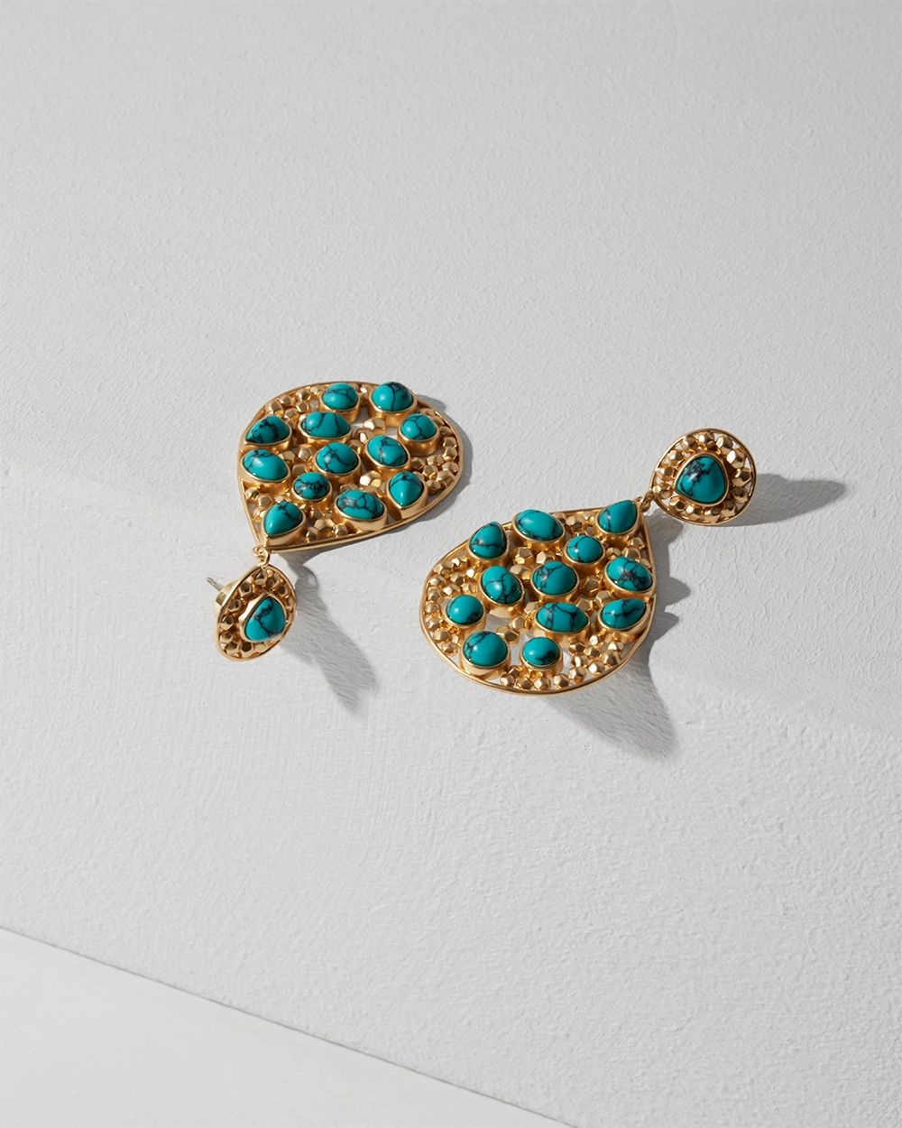 Turquoise Beaded Drop Earrings