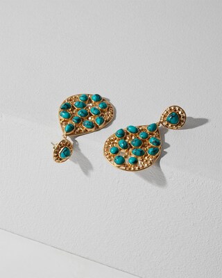 Turquoise Beaded Drop Earrings