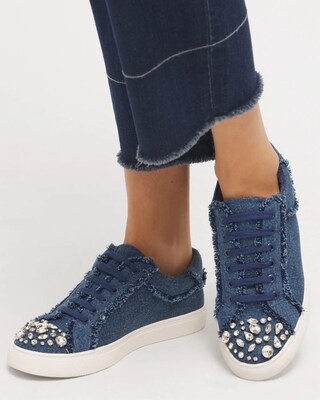 Embellished Denim Sneakers