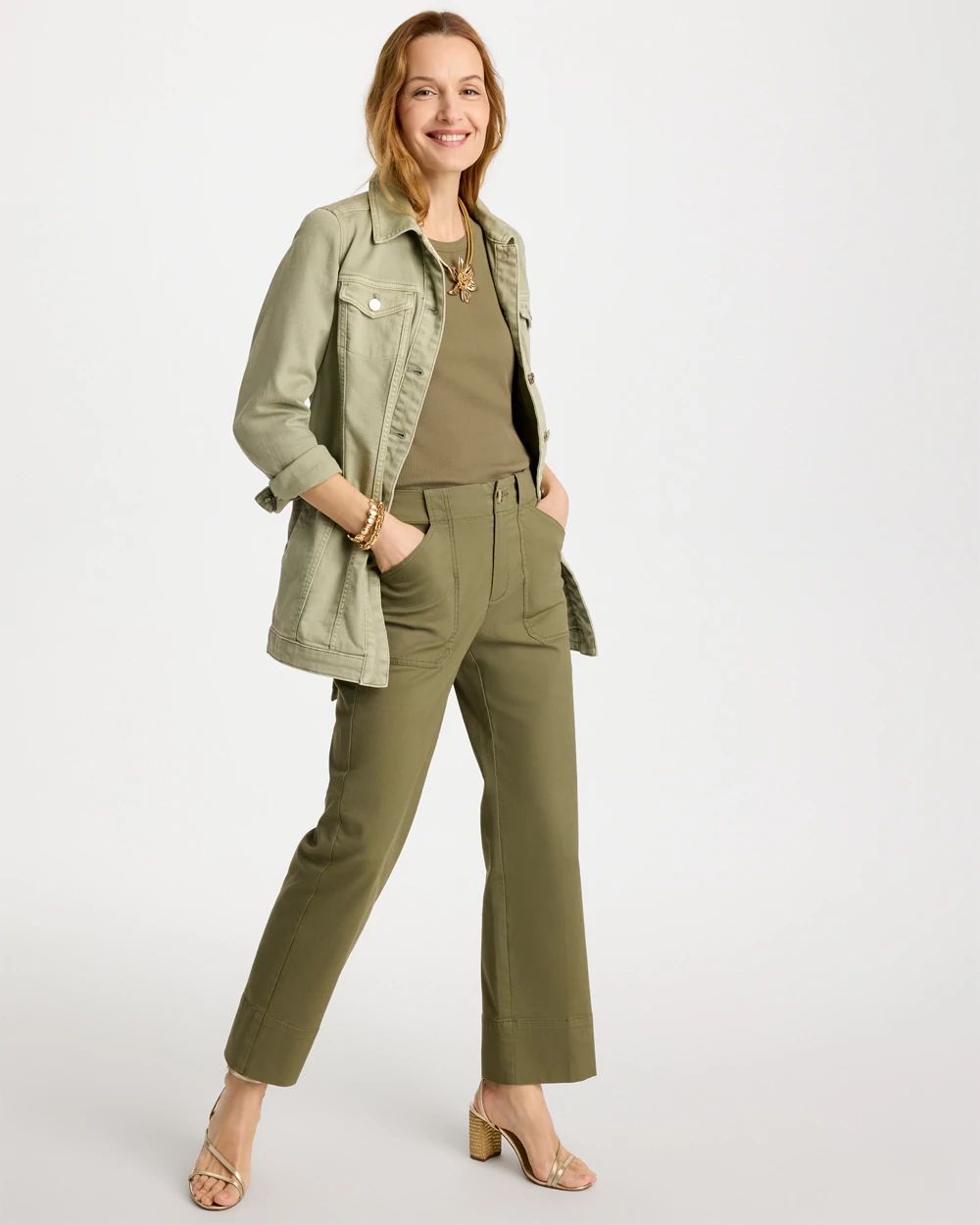 High Hem Straight Crop Pants