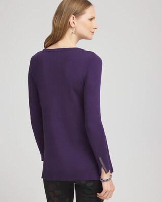 Embellished Crew Neck Sweater Tunic click to view larger image.