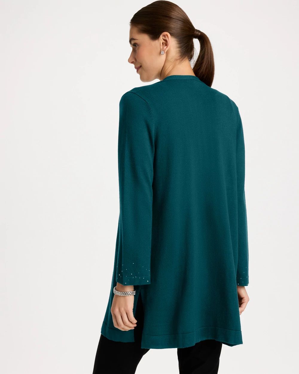 Travelers™ Collection Rhinestone Embellished Cardigan click to view larger image.
