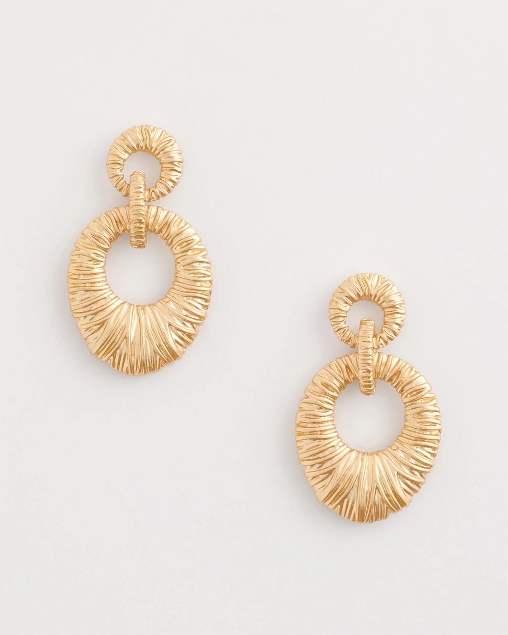 Crinkle Goldtone Doorknocker Earrings
