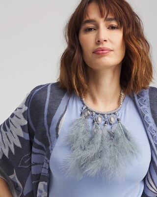 Feathered Embellished Collar Necklace