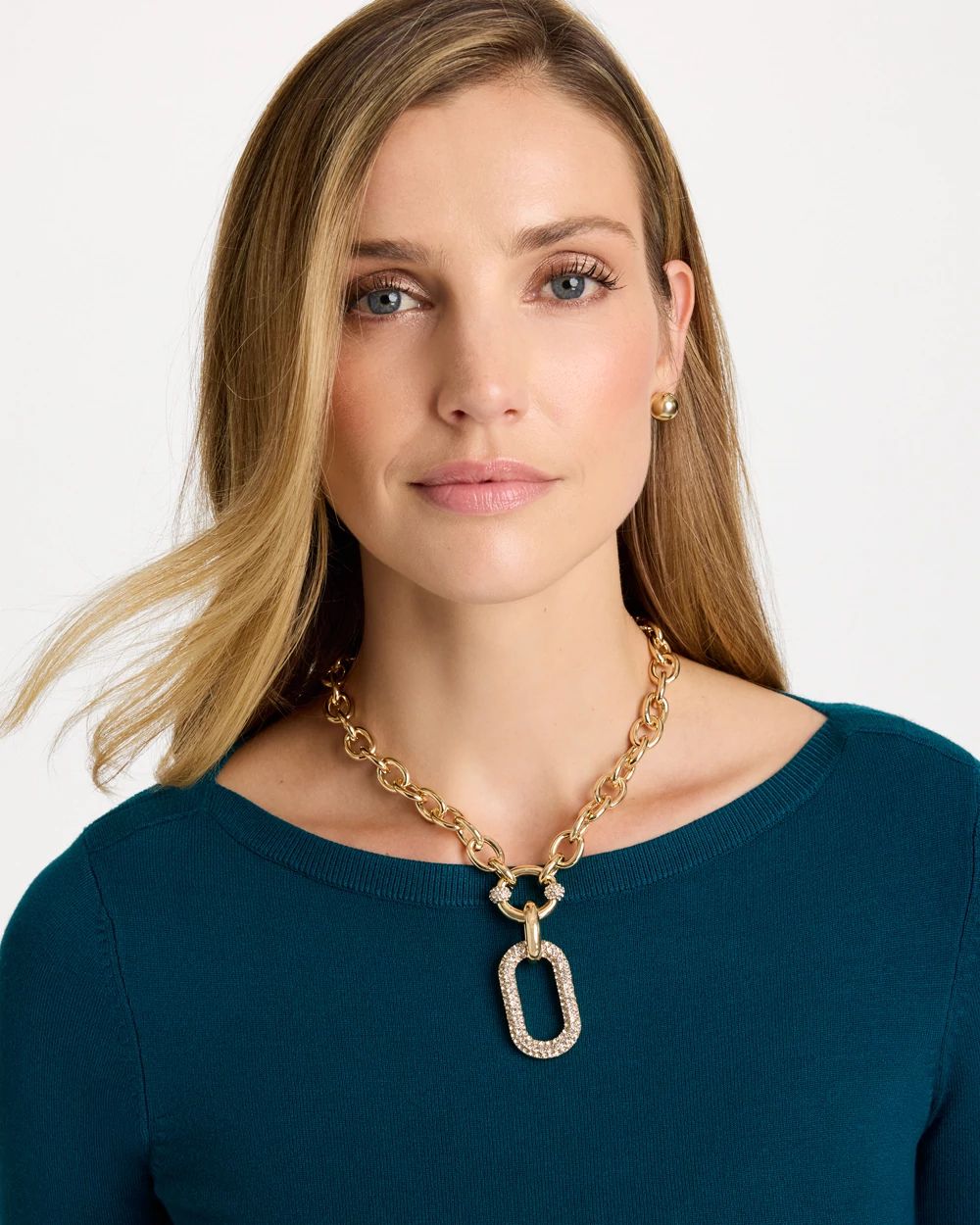 Daily Diamonds Collection Square Pendant Necklace click to view larger image.