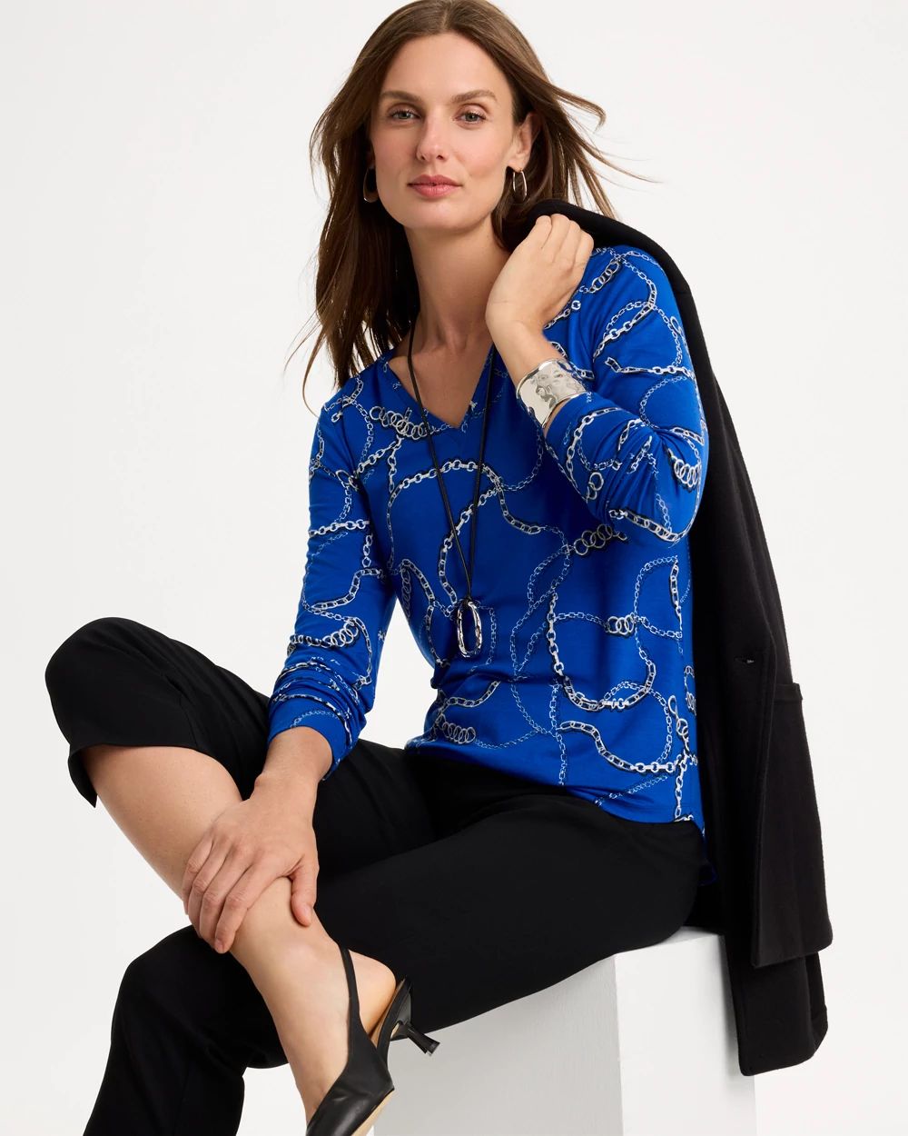 Gilded Touch of Cool™ V-Neck Layering Tee click to view larger image.