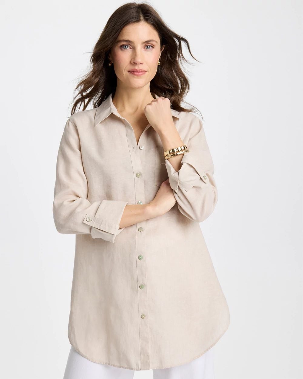 No Iron™ Linen Tunic click to view larger image.