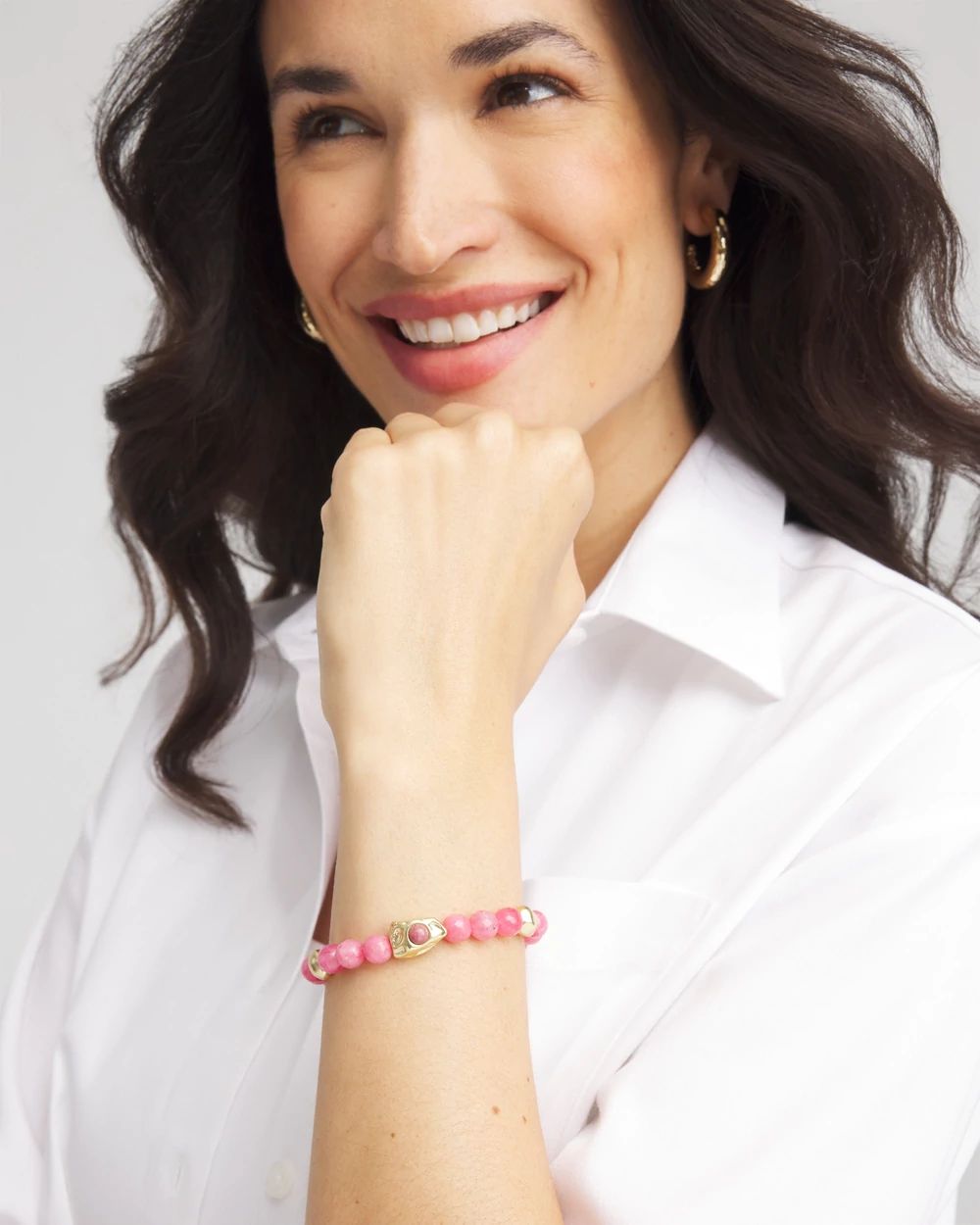 Tonal Pink Stretch Charm Bracelet