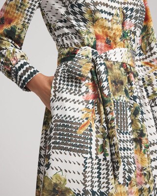 Artisinal Floral Print  Maxi Shirtdress click to view larger image.