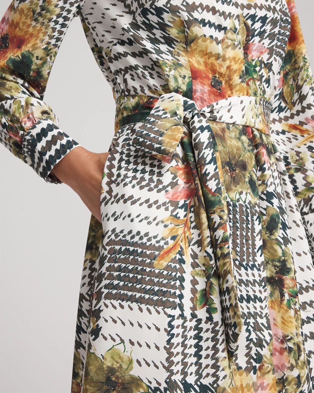 Artisinal Floral Print  Maxi Shirtdress