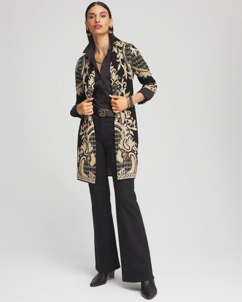 Embellished Jacquard Cardigan