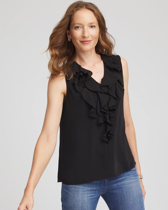 Satin Ruffle Tank