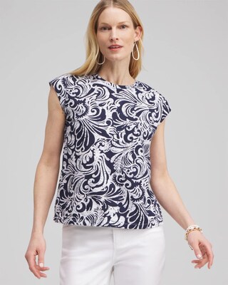 Paisley Cap Sleeve Tee