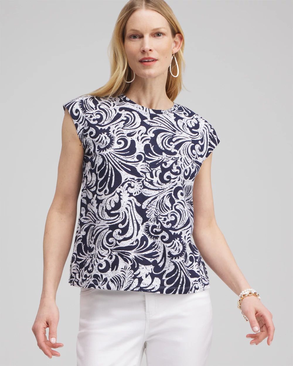 Paisley Cap Sleeve Tee