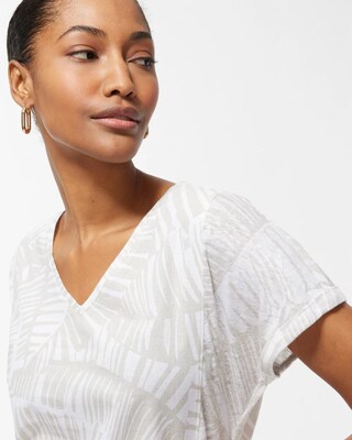 Linen Palms Seamed Tee
