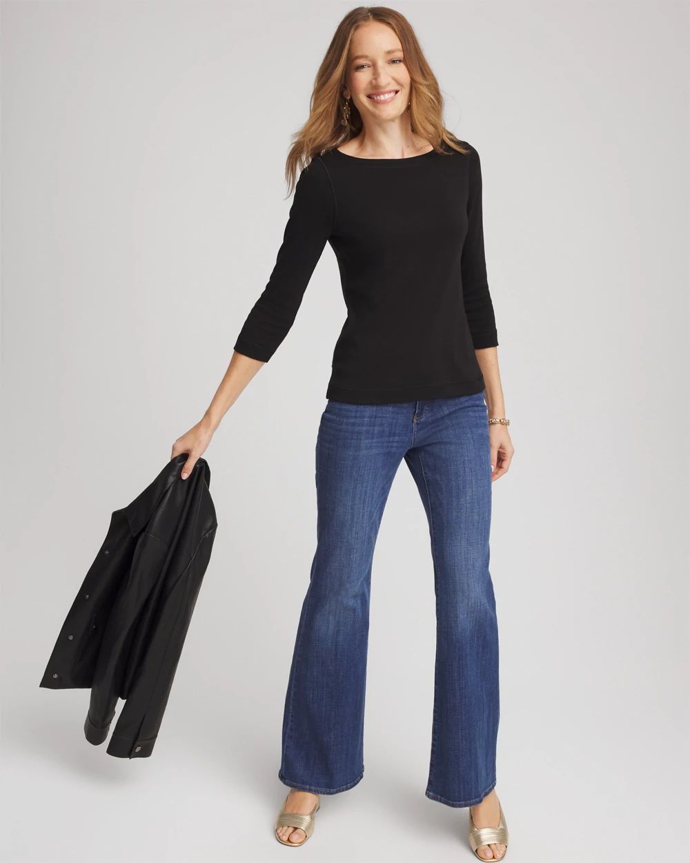 Pima Cotton 3/4 Sleeve Tee click to view larger image.