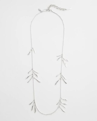 Silver Tone Leaf Necklace