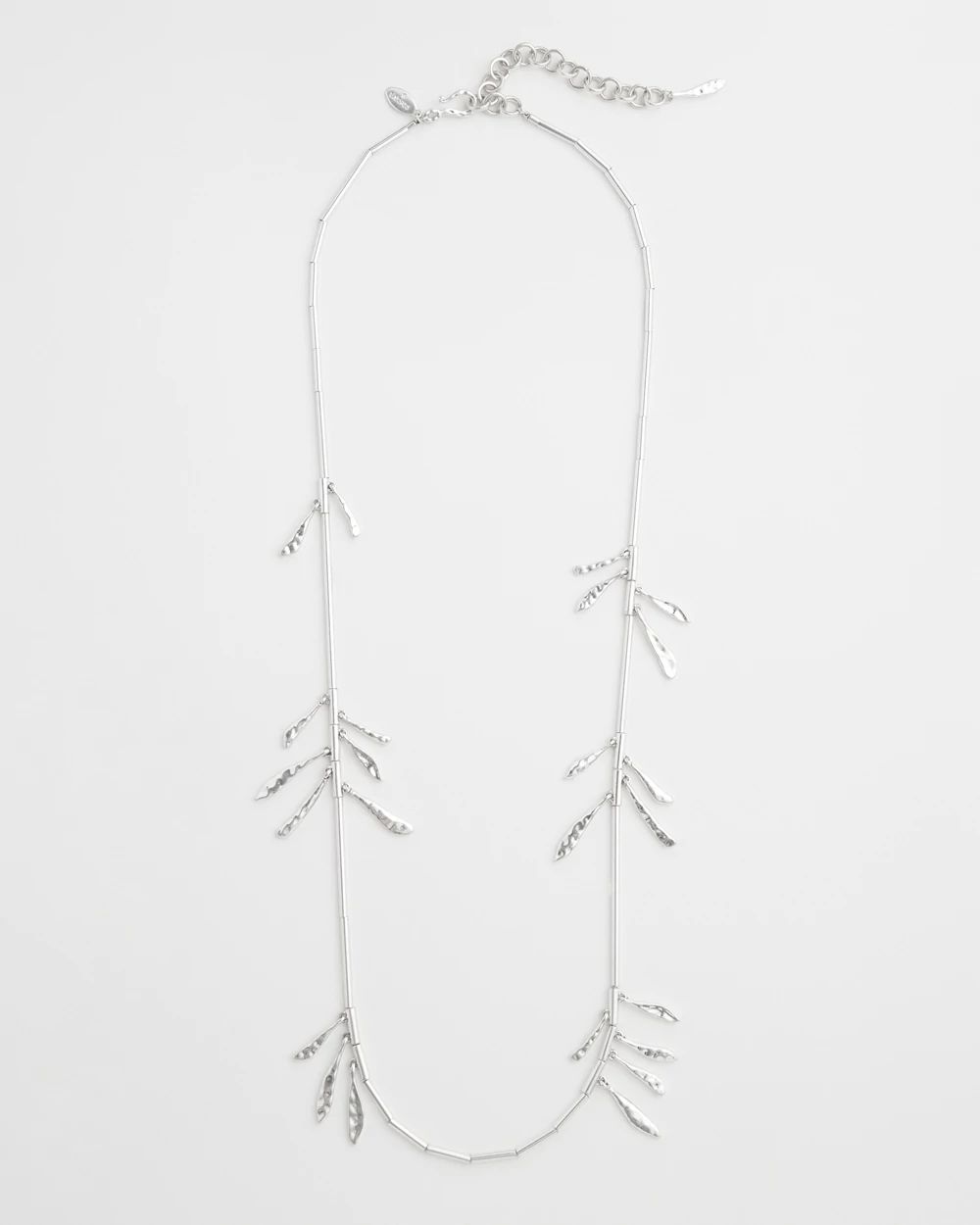 Silver Tone Leaf Necklace