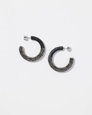 Hematite Tone Pavé Hoops