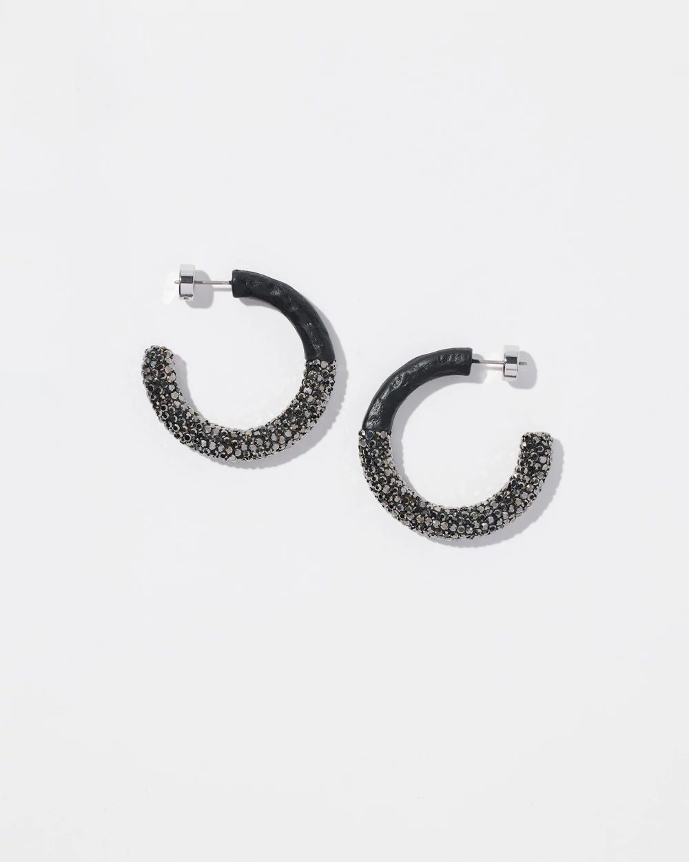 Hematite Tone Pavé Hoops