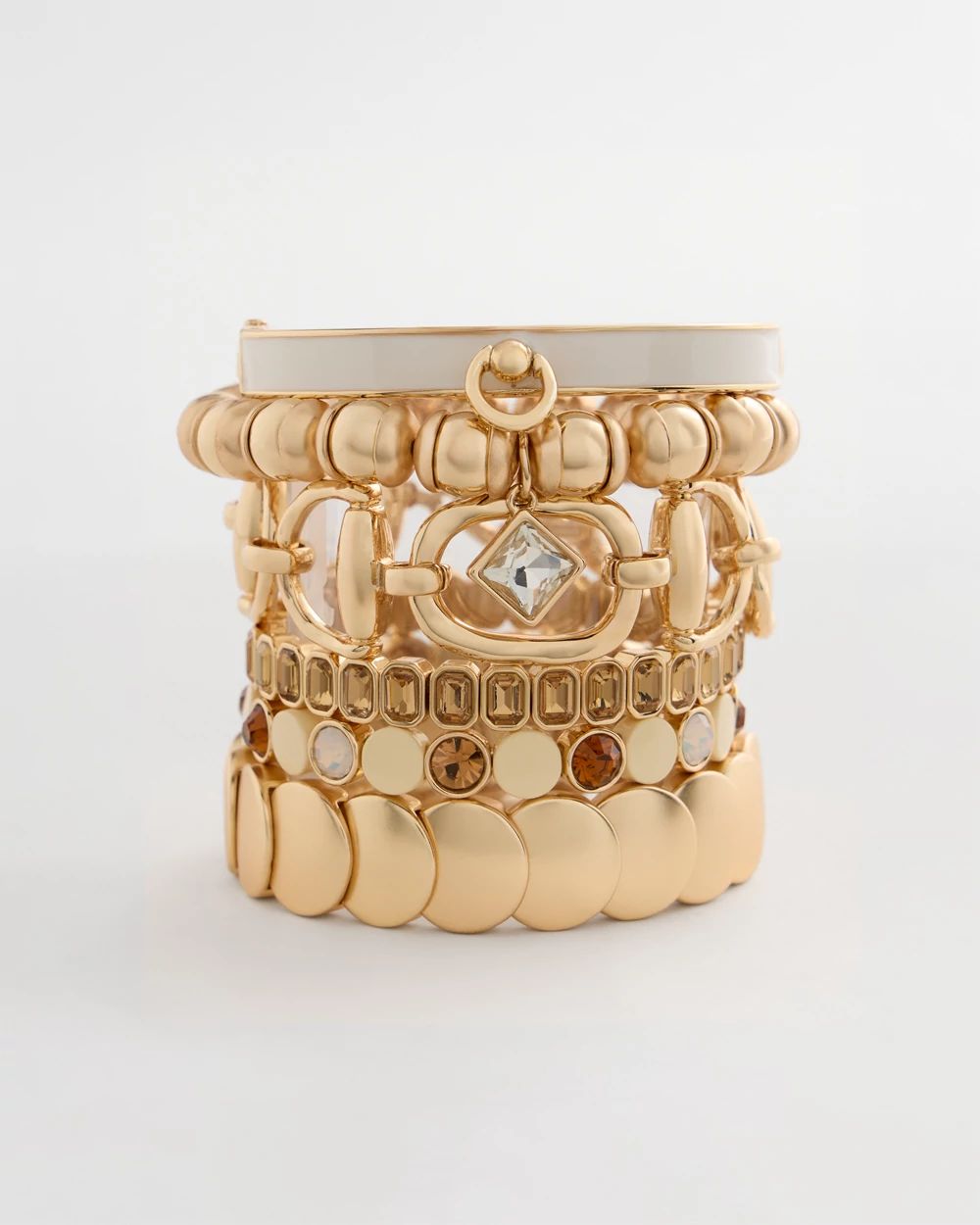 Goldtone Open Link Toggle Bracelet click to view larger image.