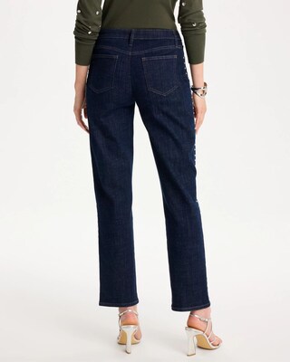 Studded Girlfriend Straight Ankle Jeans click to view larger image.