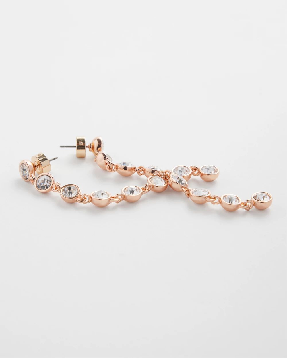 Rose Gold Tone Linear Earrings