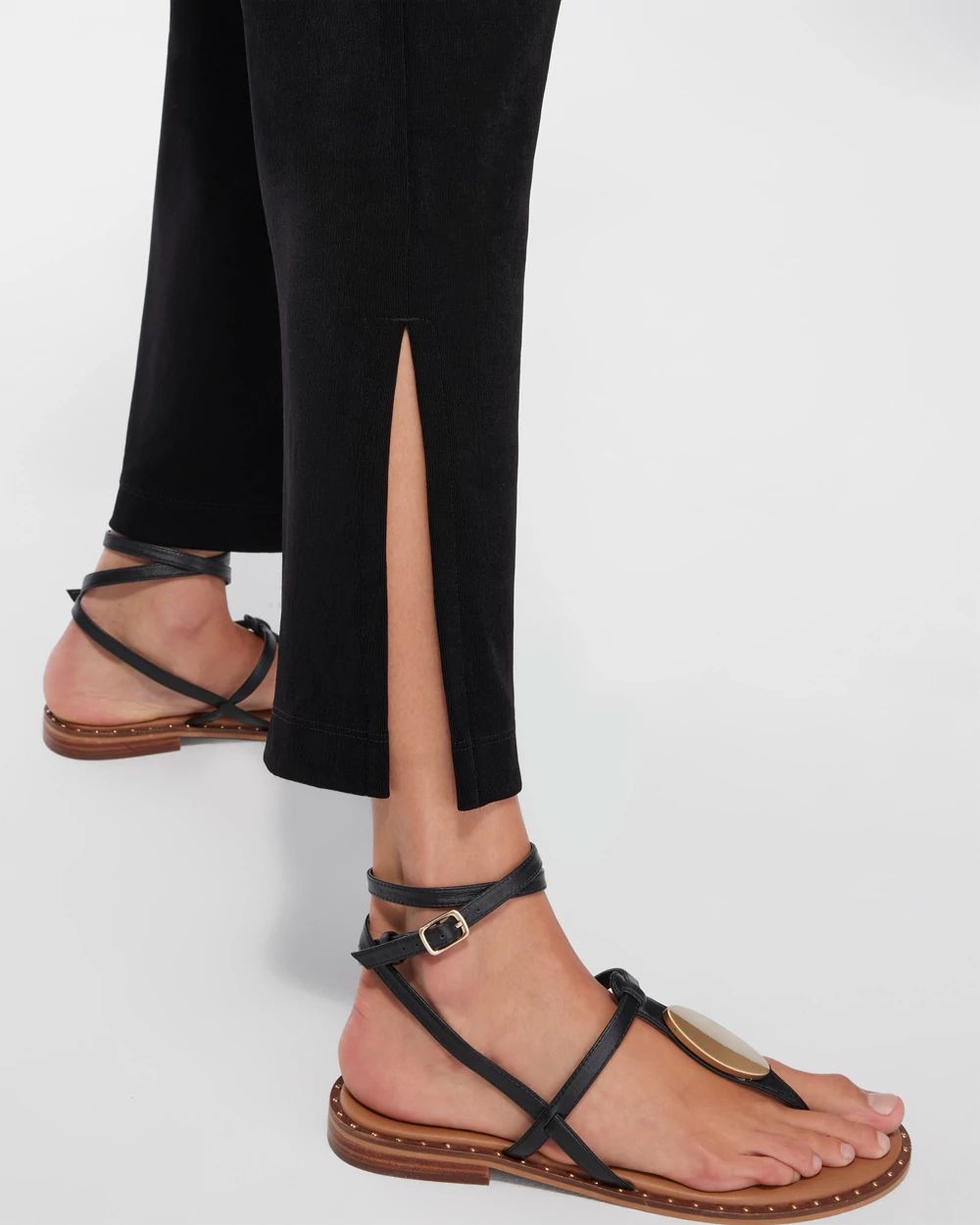 Travelers Wide Leg Side Slit Ankle Pants