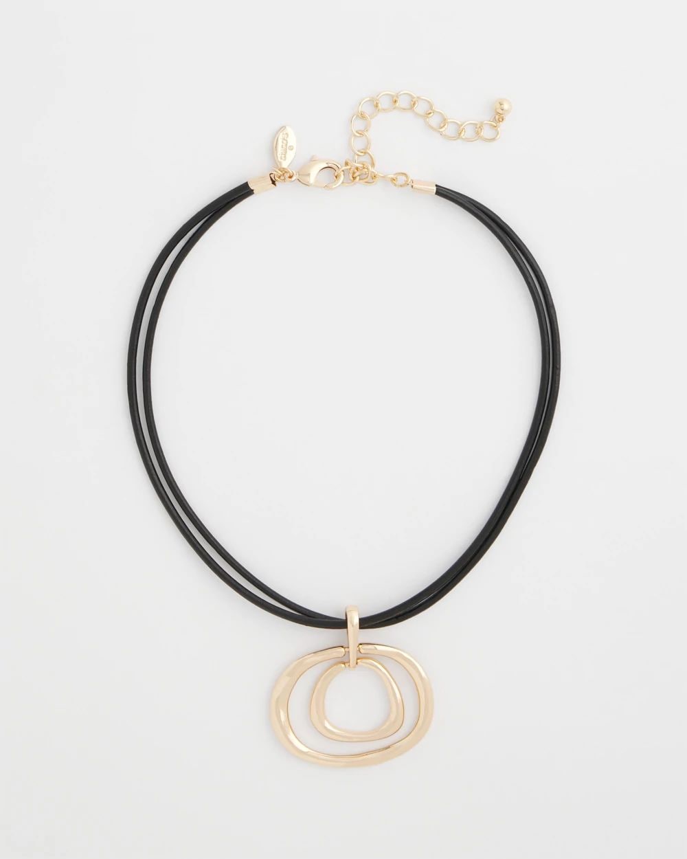 Gold Tone Rings Pendant Necklace