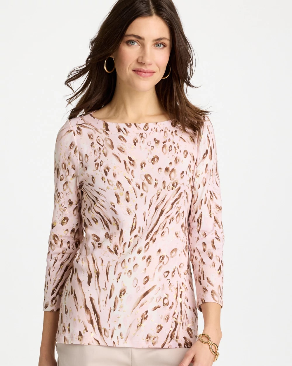 Animal Foiled Pima 3/4 Sleeve Tee