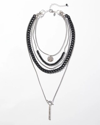 Black & Silver Tone Convertible Necklace