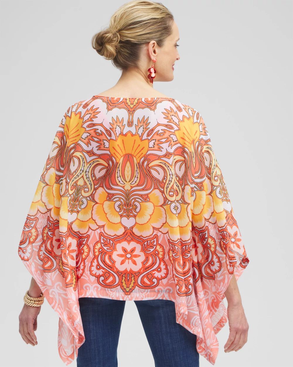 Chiffon Paisley Poncho