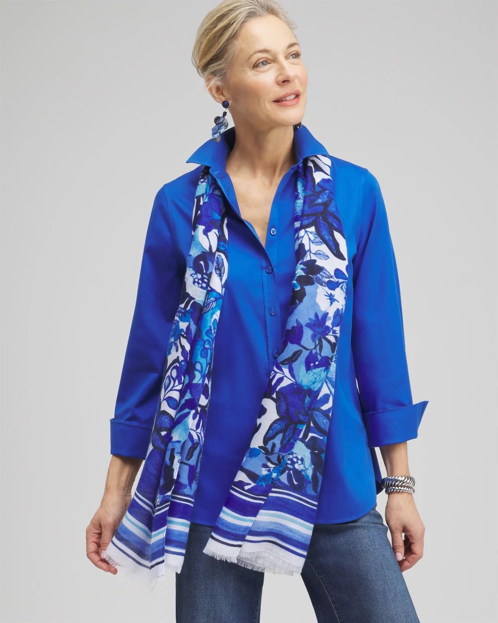 Cool Floral Oblong Scarf